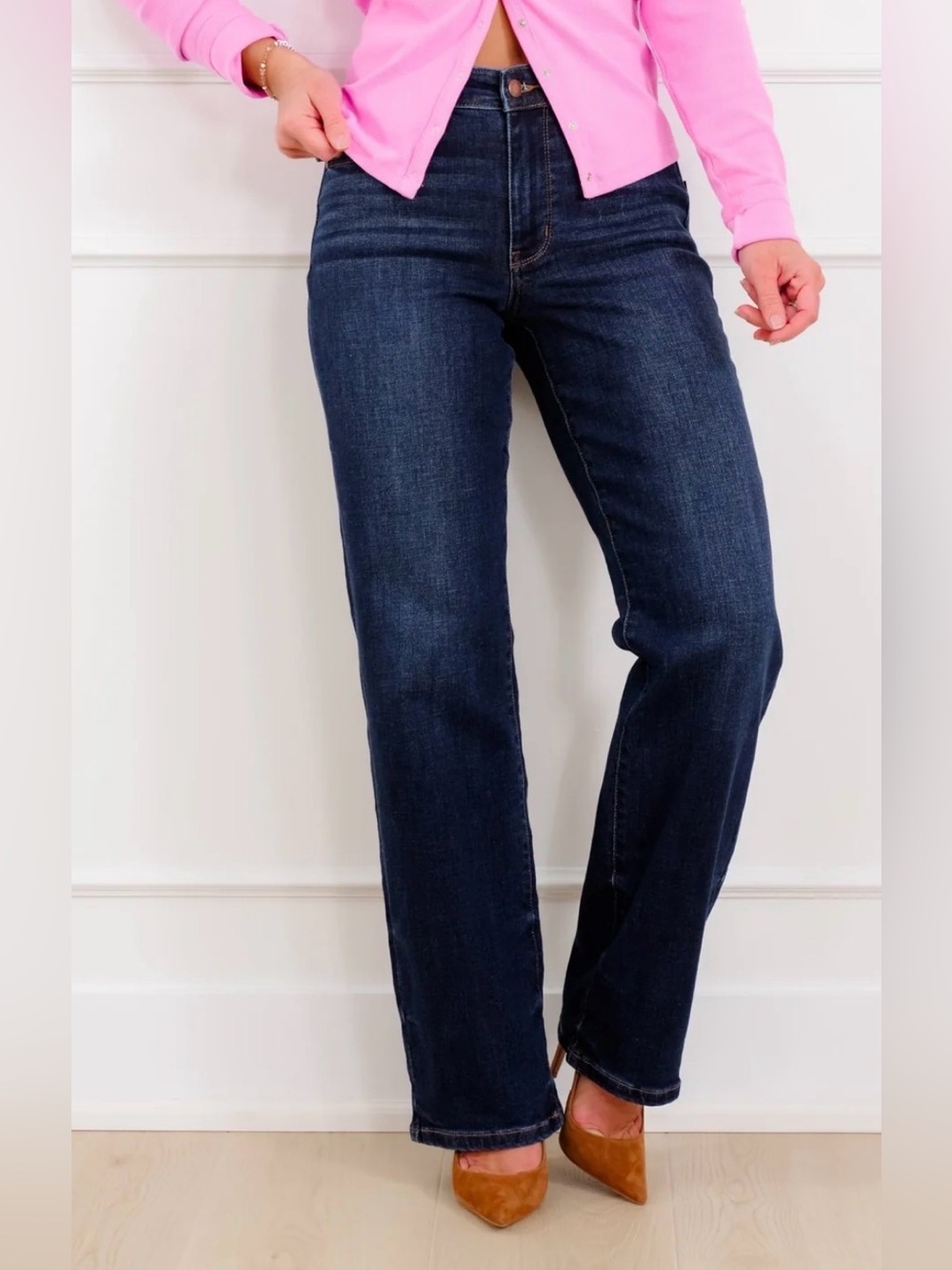 Judy Blue Multi Inseam Mid Rise Dark Wash Straight Leg Jean - Brand New